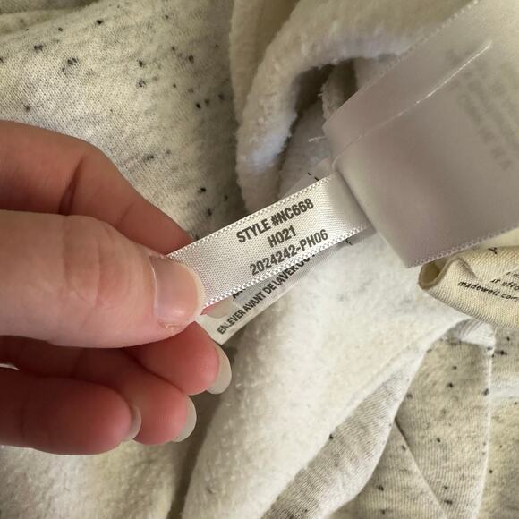 Madewell MWL Mock Neck Gray Speckled Fleece Sweatshirt Size Large - Picture 9 of 11